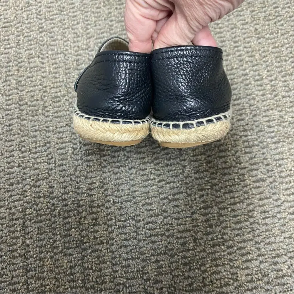 Maypol womens size 9.5 10 Black Leather Espadrilles made in Spain flats loafers